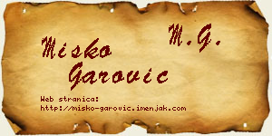 Miško Garović vizit kartica